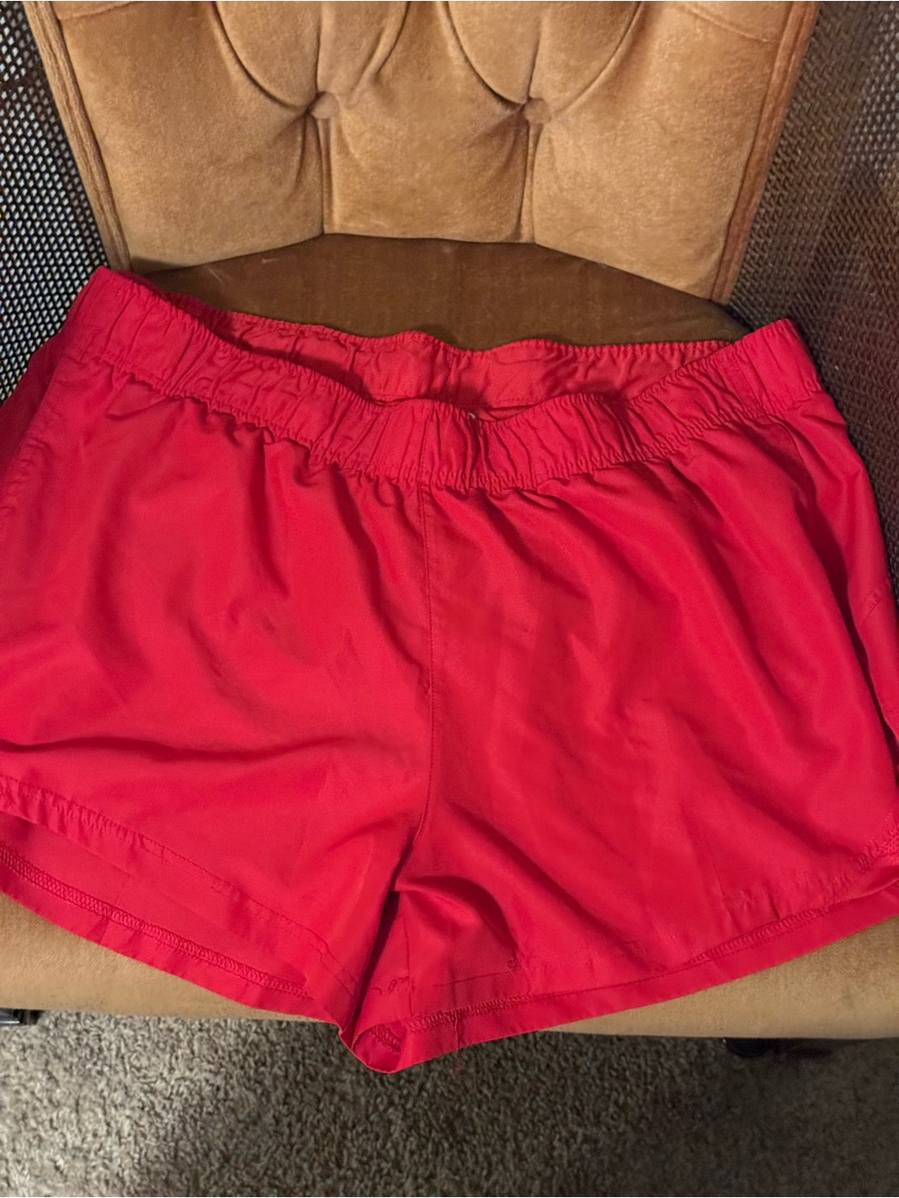 Athletic Works Bright Red Women's Athletic Shorts with Elastic Waist
